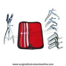 Hegar uterine dilator 3 pieces set,3-4, 7-8, 15-16, mathieu speculum, grave 3pcs, collin 3pcs